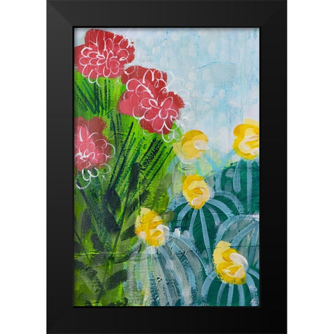 Cactus Sun Black Modern Wood Framed Art Print by Hampe, Shelley