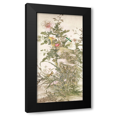 Chinoiserie VI Black Modern Wood Framed Art Print with Double Matting by Hunziker, Steve