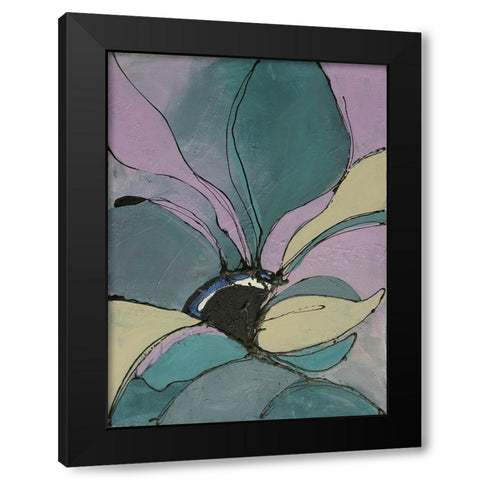 Pastel Flowers I Black Modern Wood Framed Art Print with Double Matting by Eaton, Winnie