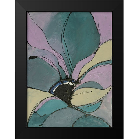 Pastel Flowers I Black Modern Wood Framed Art Print by Eaton, Winnie