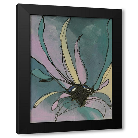 Pastel Flowers II Black Modern Wood Framed Art Print by Eaton, Winnie