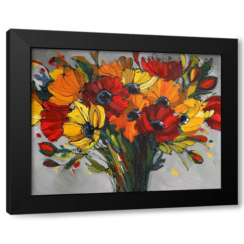 Poppies In Color Black Modern Wood Framed Art Print by Eaton, Winnie