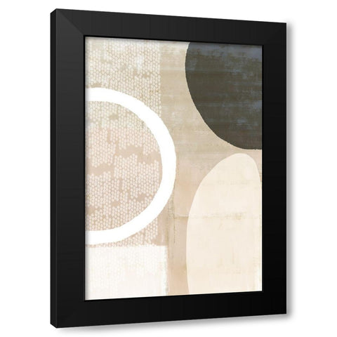 Blush Harmony II Black Modern Wood Framed Art Print with Double Matting by Kouta, Flora