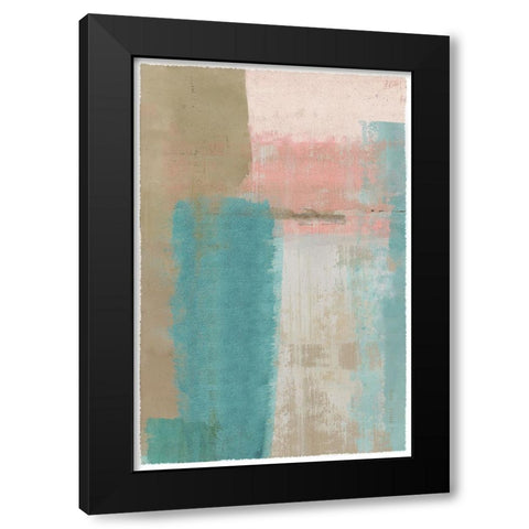 Pastel Blush II Black Modern Wood Framed Art Print with Double Matting by Kouta, Flora