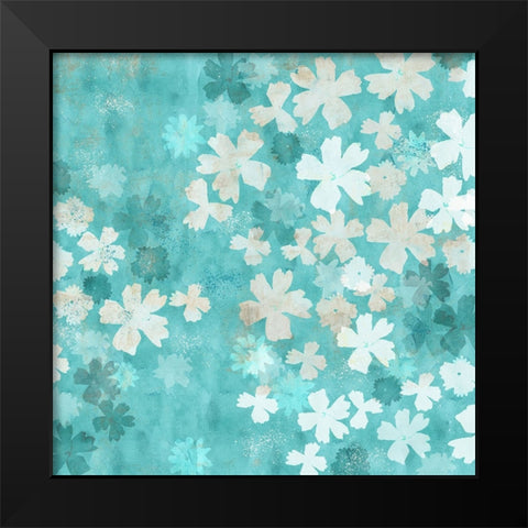 Blue Petals III Black Modern Wood Framed Art Print by Kouta, Flora