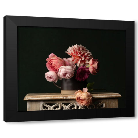 Resting Rose Black Modern Wood Framed Art Print with Double Matting by Mclean, Leah