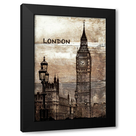 London II Black Modern Wood Framed Art Print with Double Matting by Orlov, Irena