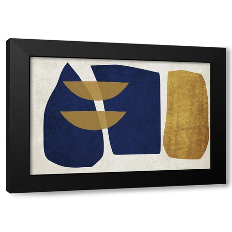 Simple Shapes, Geometric Shapes Composition I Black Modern Wood Framed Art Print by Orlov, Irena