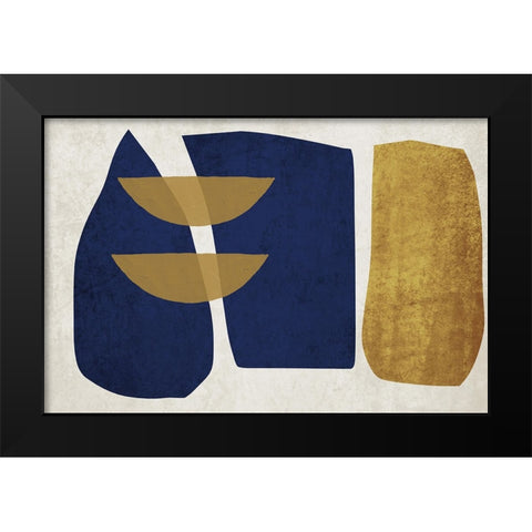Simple Shapes, Geometric Shapes Composition I Black Modern Wood Framed Art Print by Orlov, Irena