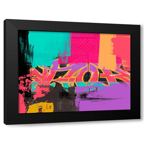 Street Art Project V Black Modern Wood Framed Art Print with Double Matting by Orlov, Irena