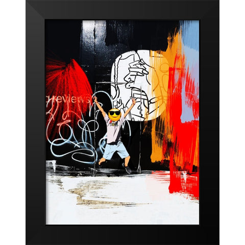 Street Art Project VIII Black Modern Wood Framed Art Print by Orlov, Irena
