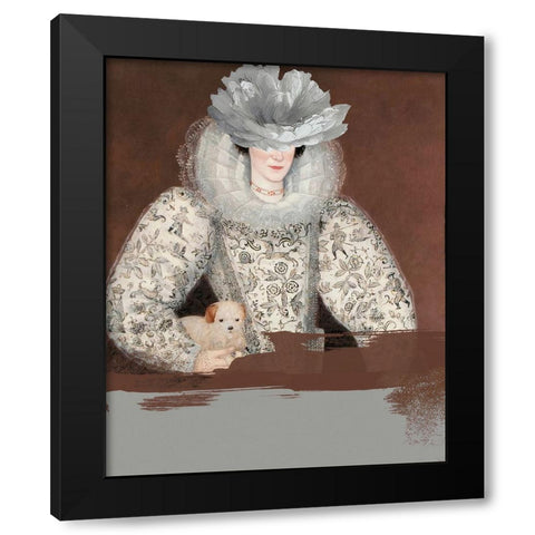 Portrait of a Lady, With a Touch of Modern Black Modern Wood Framed Art Print by Orlov, Irena