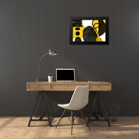 Simple Shapes, Geometric Shapes Composition II Black Modern Wood Framed Art Print by Orlov, Irena