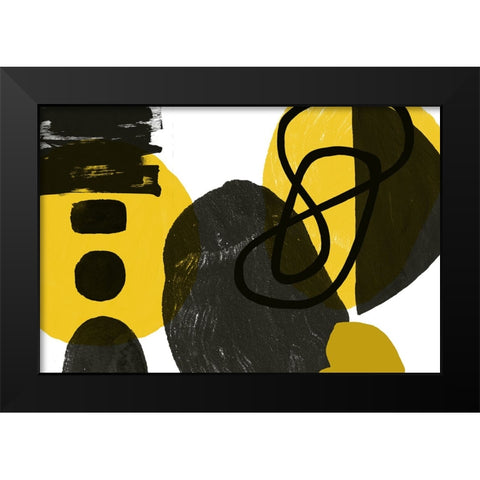 Simple Shapes, Geometric Shapes Composition II Black Modern Wood Framed Art Print by Orlov, Irena