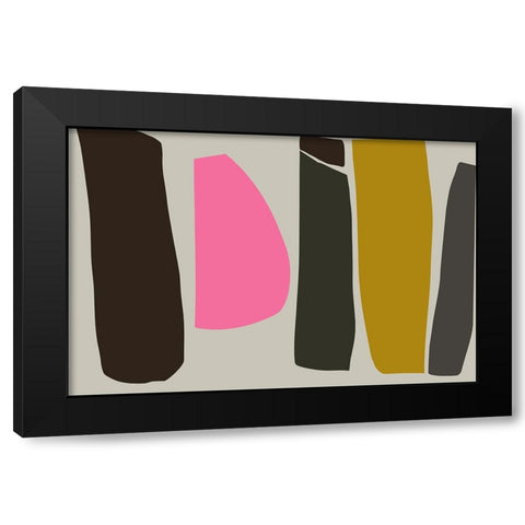 Geometric Shapes Composition III Black Modern Wood Framed Art Print with Double Matting by Orlov, Irena
