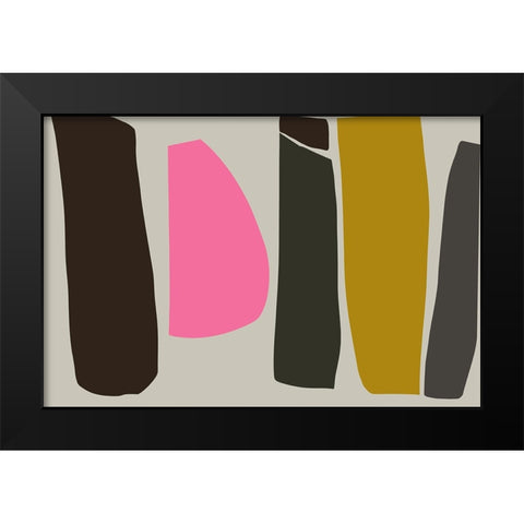 Geometric Shapes Composition III Black Modern Wood Framed Art Print by Orlov, Irena