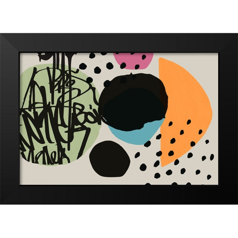 Geometric Shapes Composition VIII Black Modern Wood Framed Art Print by Orlov, Irena