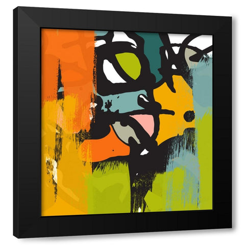 Abstract Graffiti I Black Modern Wood Framed Art Print with Double Matting by Orlov, Irena