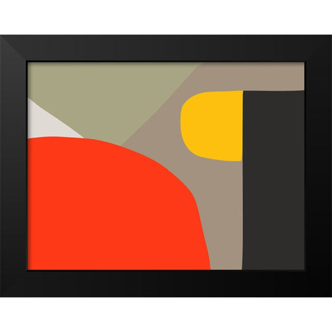 Organic Shapes and Lines I Black Modern Wood Framed Art Print by Orlov, Irena