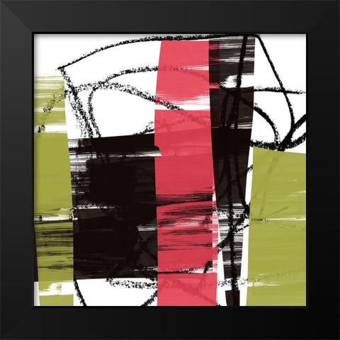 Glitch Black Modern Wood Framed Art Print by Orlov, Irena