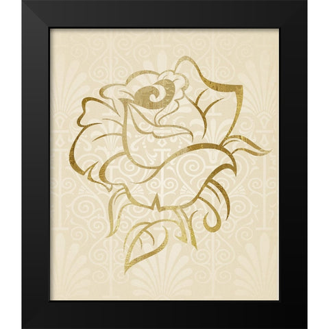 Gold Bloom I Black Modern Wood Framed Art Print by Smith, Karen