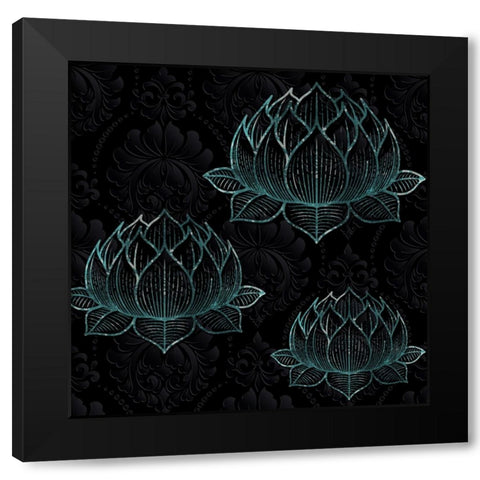 Lotus Flo II Black Modern Wood Framed Art Print by Smith, Karen