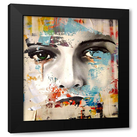 Baby Face Black Modern Wood Framed Art Print with Double Matting by Smith, Karen