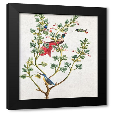 Perchin II Black Modern Wood Framed Art Print with Double Matting by Smith, Karen