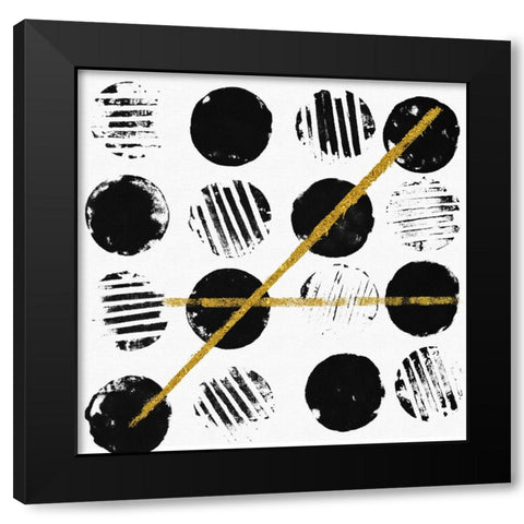 Dot and Gold I Black Modern Wood Framed Art Print by Smith, Karen