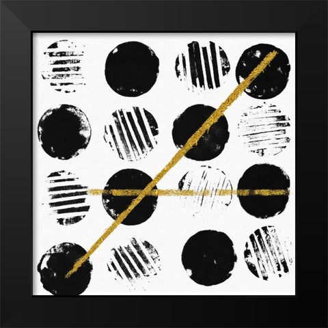 Dot and Gold I Black Modern Wood Framed Art Print by Smith, Karen