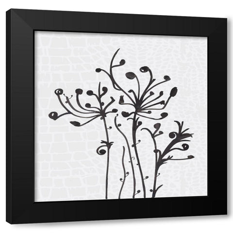 Bow and Bud II Black Modern Wood Framed Art Print with Double Matting by Smith, Karen