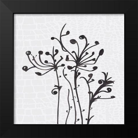 Bow and Bud II Black Modern Wood Framed Art Print by Smith, Karen