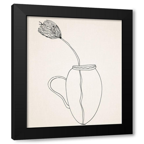 Fine Line II Black Modern Wood Framed Art Print by Smith, Karen