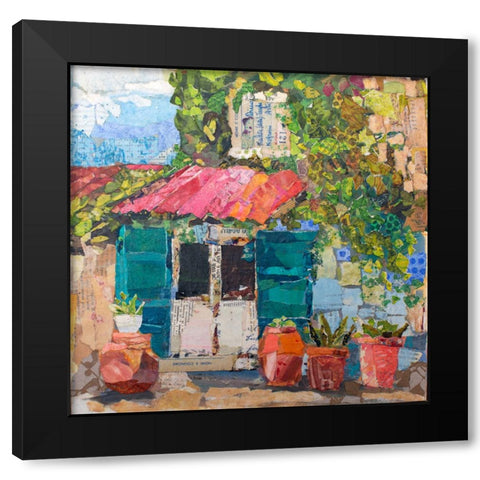 Cortona Kitchen Doorway Black Modern Wood Framed Art Print with Double Matting by St Hilaire, Elizabeth