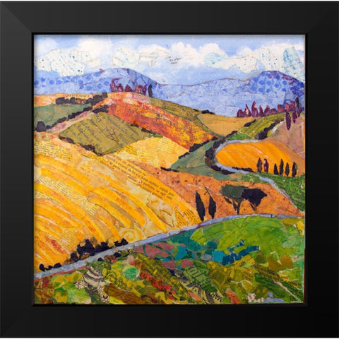 Tuscany Rolling Hills Black Modern Wood Framed Art Print by St Hilaire, Elizabeth