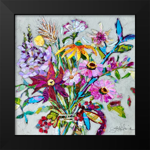 Fab Floral Black Modern Wood Framed Art Print by St Hilaire, Elizabeth