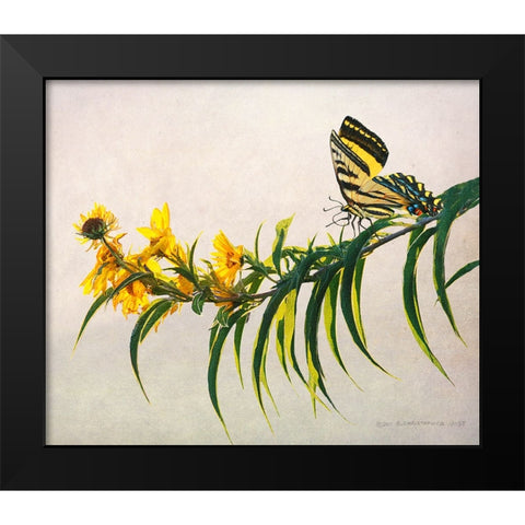 Yellow Flowers Variation Black Modern Wood Framed Art Print by Vest, Christopher