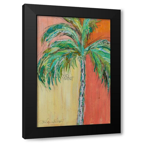 Palm in Orange Black Modern Wood Framed Art Print with Double Matting by St Hilaire, Elizabeth