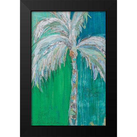 Palm in Teal Black Modern Wood Framed Art Print by St Hilaire, Elizabeth