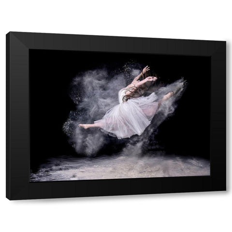 Cloud Dancer Black Modern Wood Framed Art Print with Double Matting by Pentony Ma, Pauline