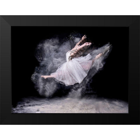 Cloud Dancer Black Modern Wood Framed Art Print by Pentony Ma, Pauline