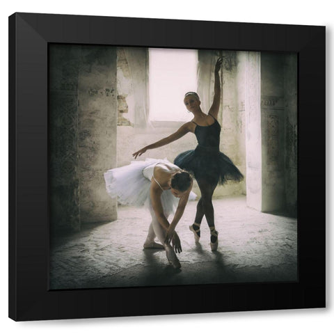 the  subtle bow Black Modern Wood Framed Art Print by Schleicher-Schwarz, Roswitha