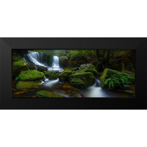 Hello Horseshoe Black Modern Wood Framed Art Print by L. Stephens, Jason