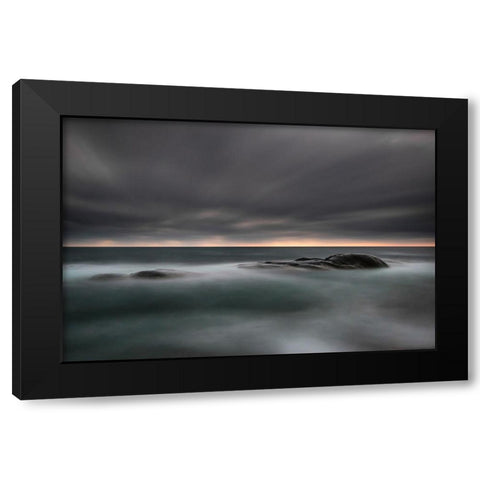 Tranquility Black Modern Wood Framed Art Print with Double Matting by Lindsten, Christian