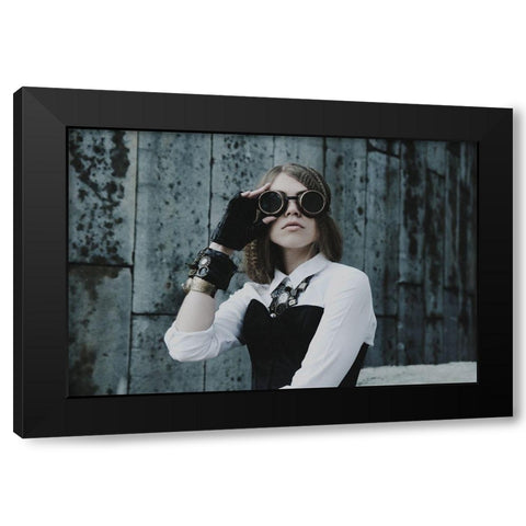 Untitled No 821 Black Modern Wood Framed Art Print with Double Matting by Sinyavina, Ksenia