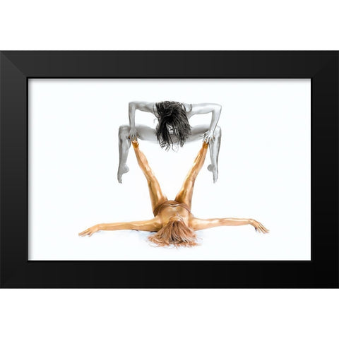 Silver on Gold - Gymnast Series Black Modern Wood Framed Art Print by Ashton-Jones, Howard