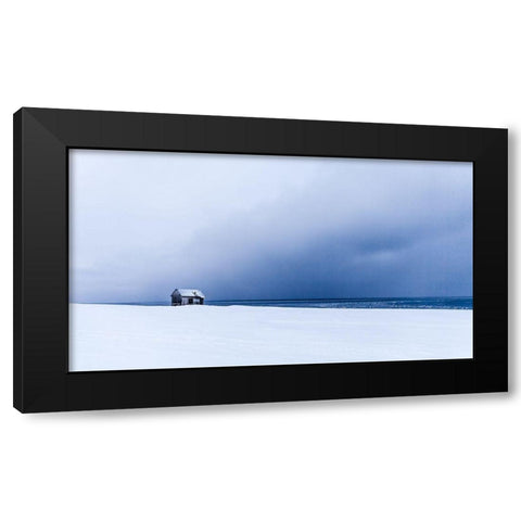 Hunting cabin Black Modern Wood Framed Art Print with Double Matting by KvÃ¦rnstrÃ¸m, Ã…smund