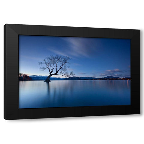 Wanaka Twilight Black Modern Wood Framed Art Print by Zhang, Yan