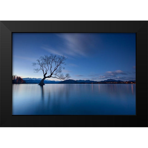 Wanaka Twilight Black Modern Wood Framed Art Print by Zhang, Yan