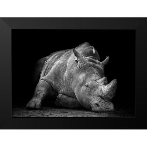 Defeated Black Modern Wood Framed Art Print by Fegari